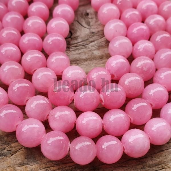 Jadeit gyngyk 8 mm cukorka rzsaszn ttetsz zsinr