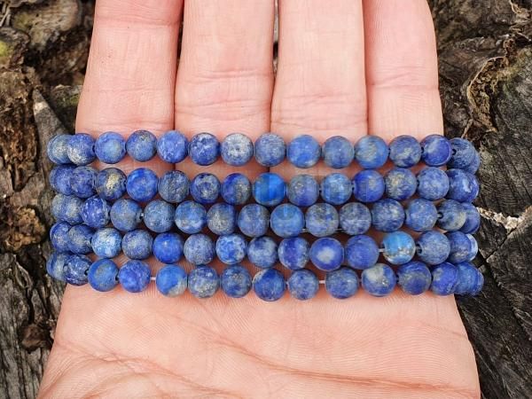 Lápisz lazuli gyöngyök 6 mm matt zsinór