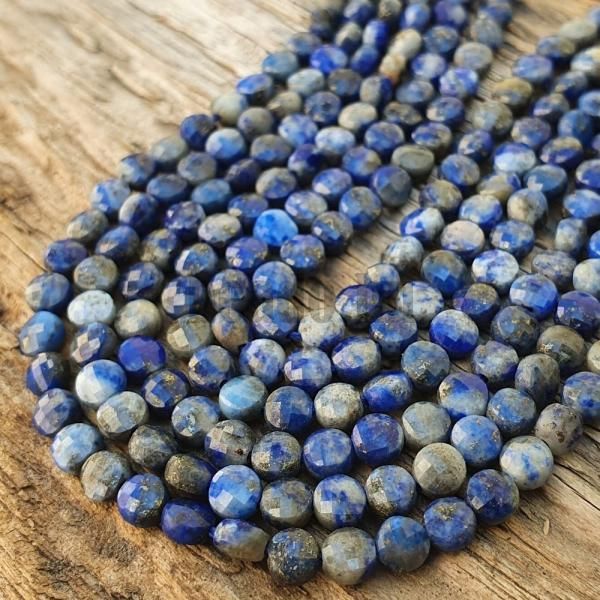 Lpisz lazuli gyngyk 4 mm pnzrme flhossz zsinr