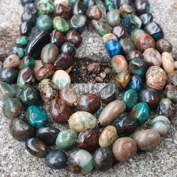Krizokolla nyers gyngyk 6x8 mm zsinr