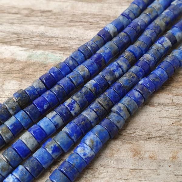 Lapis lazuli gyngyk 4x2 mm heishi kztes gyngy flzsinr