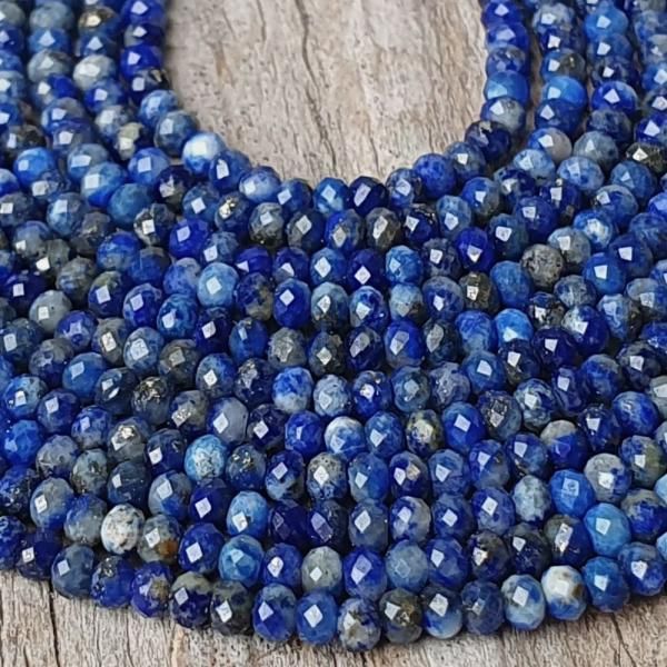 Lpisz lazuli gyngyk 2x1 mm rondell gyngyk csiszolt zsinr