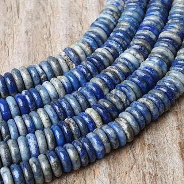 Lpisz lazuli gyngyk 6x2 mm keskeny fnk flhossz zsinr