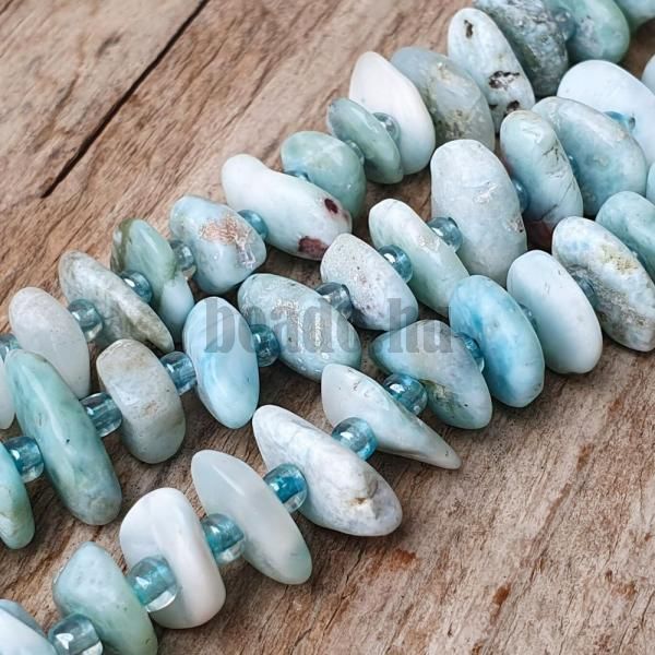 Larimar gyngyk szablytalan lemez flhossz zsinr