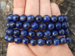 Lápisz lazuli gyöngyök 8 mm félhosszú zsinór