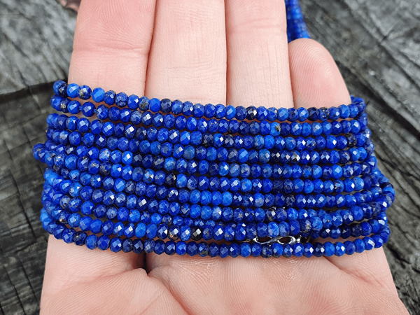 Lpisz lazuli 3x2 mm fnk csiszolt zsinr