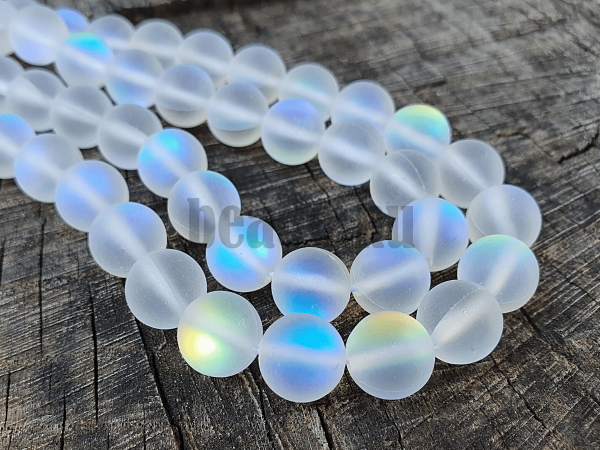 Holdkő szintetikus gyöngyök 10 mm hologram zsinór