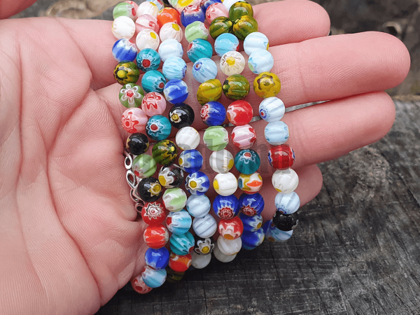 Millefiori gyngyk 6 mm zsinr