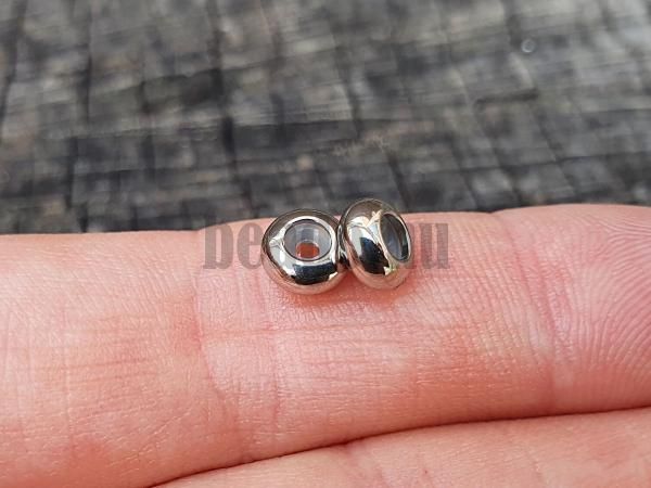 Charm kzdarab szkl 6x3 mm nemesacl 2 db