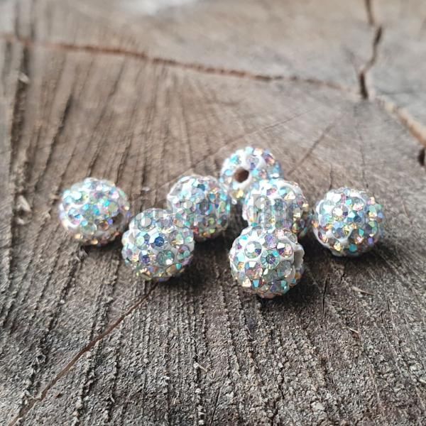 Shamballa gyngy 8 mm tltsz kristly hologram 1 db