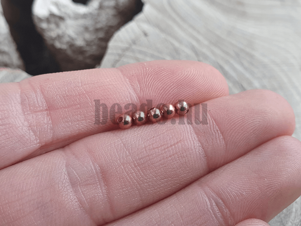 Charm kzdarab 2,5 mm Ag925 aranyozott rzsaarannyal