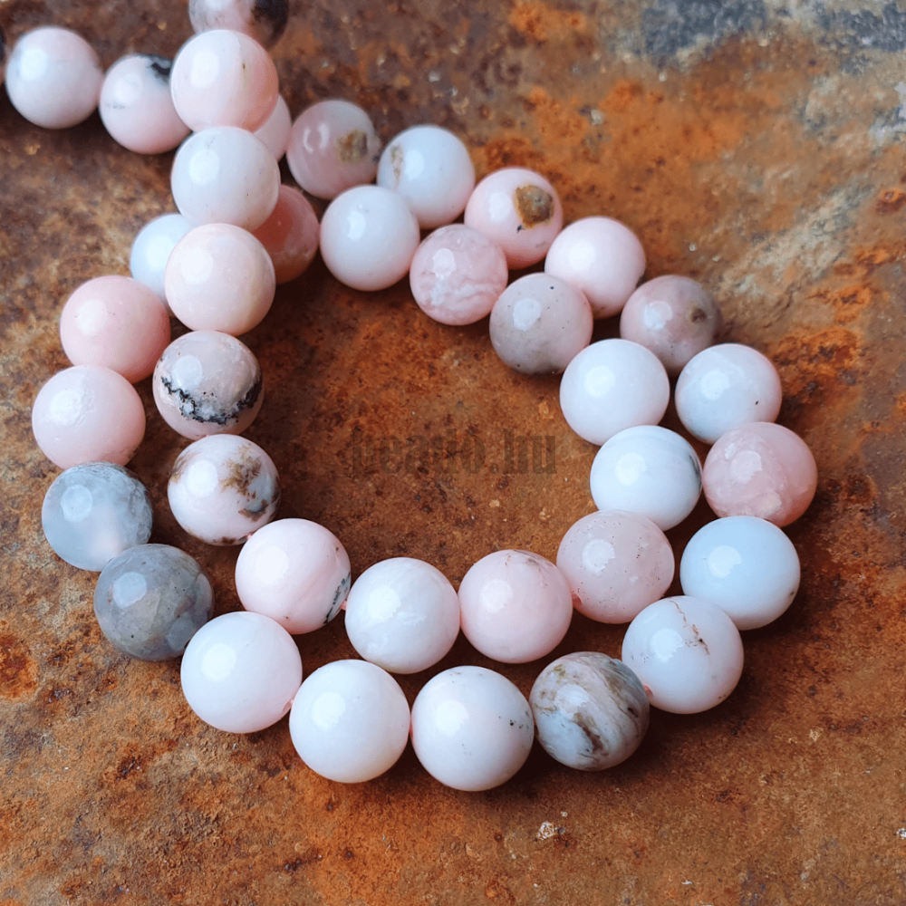 Opál rózsaszín gyöngyök 8 mm zsinór