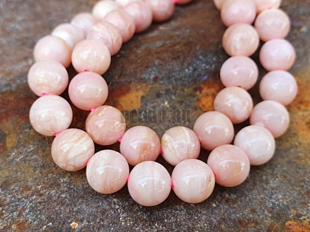 Opál rózsaszín gyöngyök 8 mm AAA-osztályú félhosszú zsinór