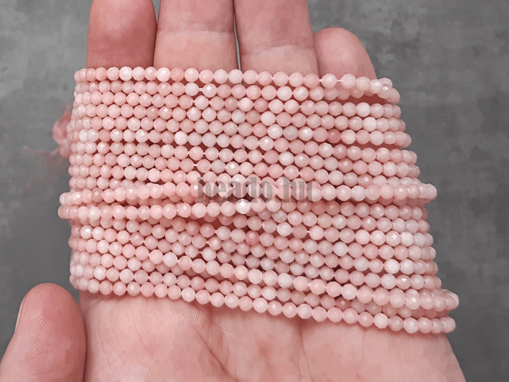 Opál rózsaszín gyöngyök 2,5 mm csiszolt zsinór